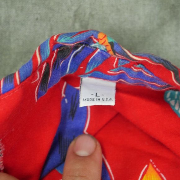 EUC Mr. Witt Floral Multicolor Casual Shirt Tropical Size L S1-8375 - Picture 2 of 10